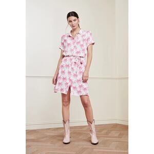 [Anthropologie] x Fabienne Chapot Pink Pretty Palms Boyfriend Cara Dress NWT 12